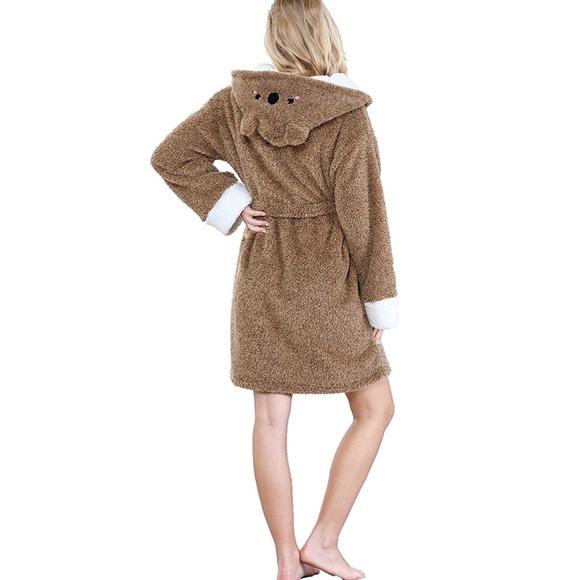 Plush Soft Robes With Koala Hood Cozy Robes - Picture 3 of 7